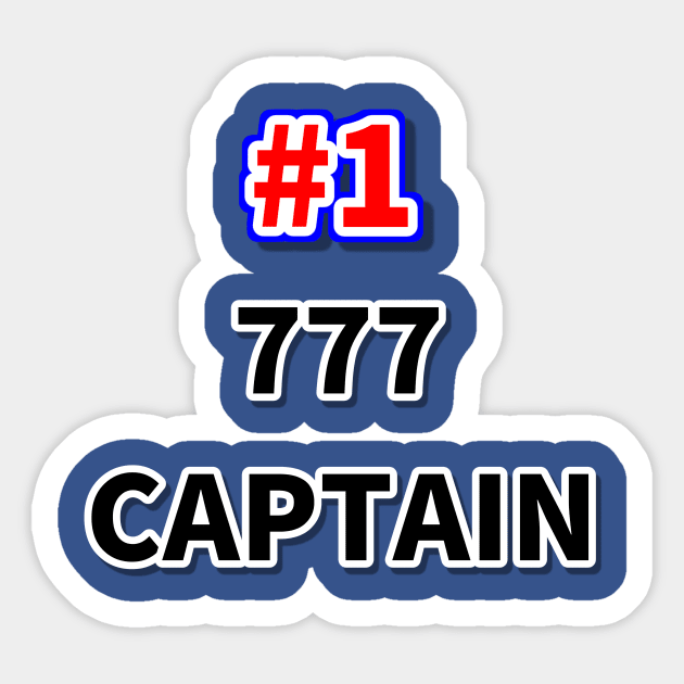 Number one 777 captain Sticker by NumberOneEverything